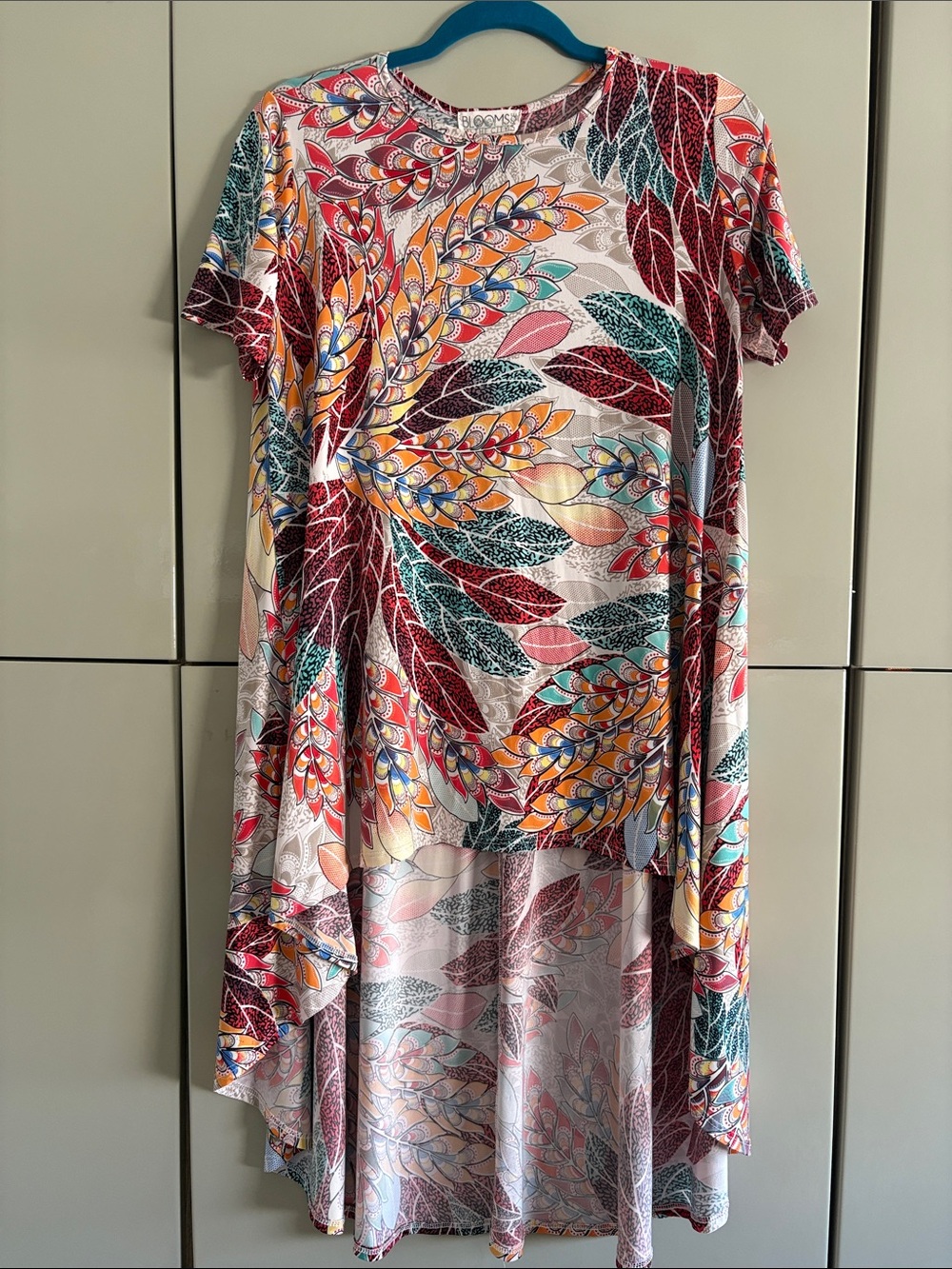 Bloom Print High-Low Dress in Multicolor Leaf